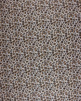 Popeline de coton léopard Beige - Tissushop